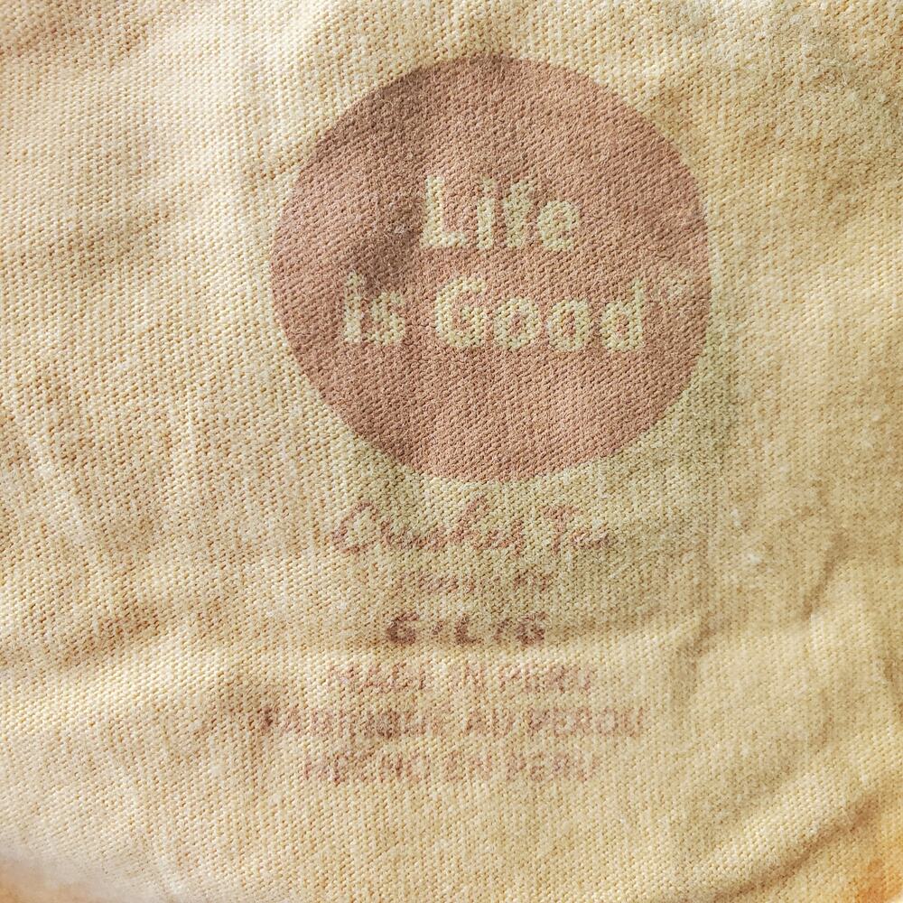 Life Is Good Womens Yellow Sandal Beach Sun Short Sleeve Crusher Tee Size Large - Picture 3 of 6